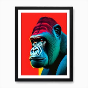 Gorilla With Thinking Face Gorillas Primary Colours 2 Art Print