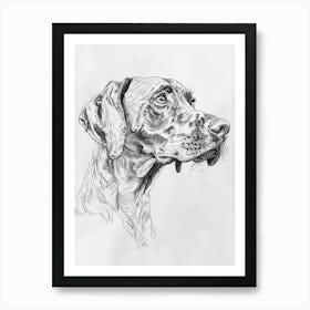 Dog Line Portrait Art Print