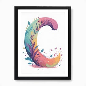 Colorful Letter C Illustration 20 Art Print