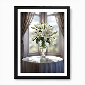 White Lilies in a Window Art Print