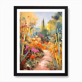 Autumn Gardens Painting Marrakech Botanical Garden Morocco 1 Art Print