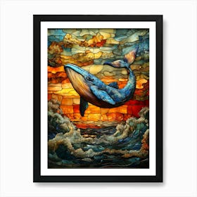 Stunning Stained Glass Whale 5 Art Print