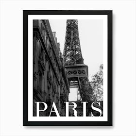 Paris Travel Poster Black and White - Eiffel Tower_2365345 Art Print