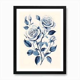 Blue Roses 1 Art Print