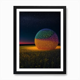 Deliberate 11 Stemmed Fiber Obtic Ball An Image Of Colorful St 0 Art Print