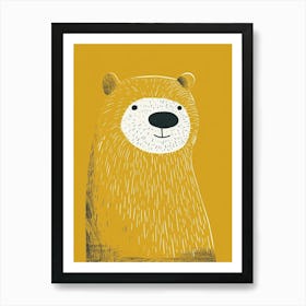 Yellow Grizzly Bear 3 Art Print