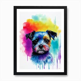 Biewer Terrier Rainbow Oil Painting Dog Art Print