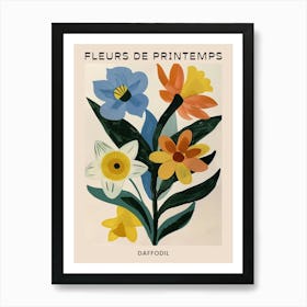 Spring Floral French Poster  Daffodil 2 Art Print