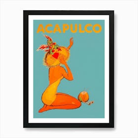 Acapulco Mexico Retro Vintage Travel Poster Art Print