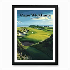 Cape Wickham Golf Course Art Illustration Poster