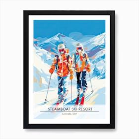 Steamboat Ski Resort   Colorado Usa, Ski Resort Poster Illustration 3 Art Print