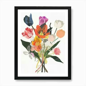 Tulip 3 Collage Flower Bouquet Art Print