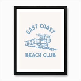 Illustrated East Coast Beach Club Art Print