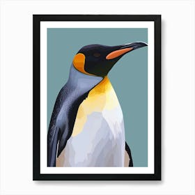 King Penguin Cuverville Island Minimalist Illustration 2 Art Print