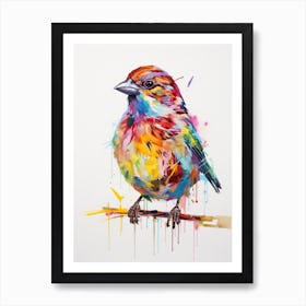 Colourful Bird Painting Sparrow 3 Art Print