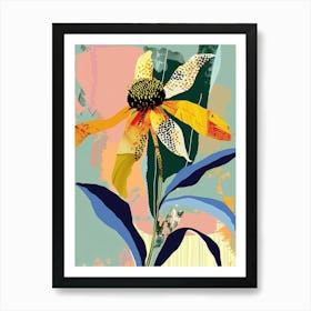 Colourful Flower Illustration Black Eyed Susan 4 Art Print