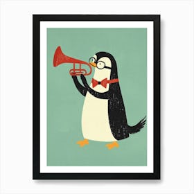 Penguin Playing Trumpet Art Print