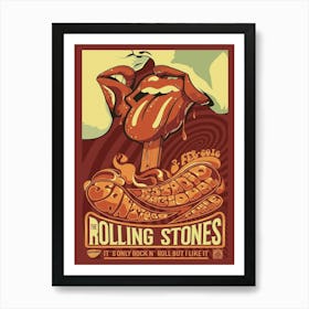 Rolling Stones Santiago Chile Rock Band Art On Mouse Pad Mousepad Classic Vintage Old Music Computer Desktop Supplies Art Print