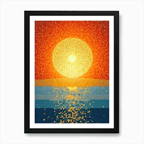 Sunset Over The Ocean Art Print