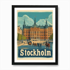 Aihrgdesign A Classic 1960s Travel Poster For Stockholm 5 Art Print