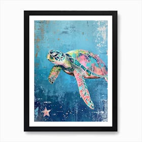 Sea Turtle Deep In The Ocean 5 Art Print