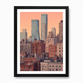 New York United States Travel Illustration 8 Art Print