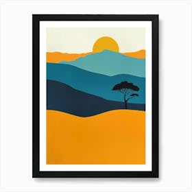 Sunset In The Savannah Art Print