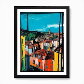 Window View Of Edinburgh Scotland In The Style Of Pop Art 1 Art Print