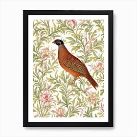 Pheasant 2 William Morris Style Bird Art Print