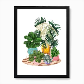 Colourful Potted Plants 1 Art Print