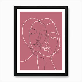 Line Art Intricate Simplicity In Pink 9 Art Print