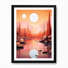 Landscape Geometric Abstract Illustration 7 Art Print