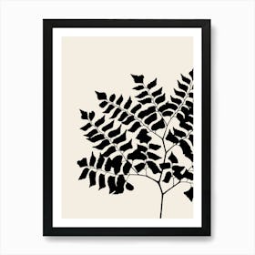 Fern Leaves in Black, Farmhouse Botanical 6 Art Print