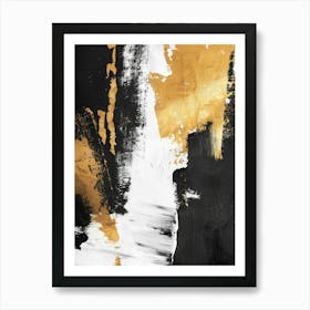 Abstract Black And Gold Painting 3 Art Print