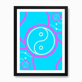 Geometric Glyph in White and Bubblegum Pink and Candy Blue n.0074 Art Print