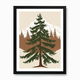 Pine Tree In The Mountains Art Print