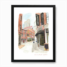 Boston, Union Street, Massachusetts Art Print