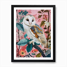 Floral Animal Painting Owl 3 Art Print