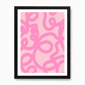 Pink Abstract Lines Art Print