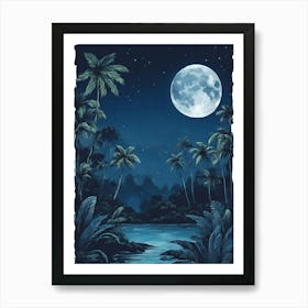 Full Moon In The Jungle 7 Art Print