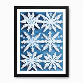 Winter Snowflake Pattern, Snowflakes, Rothko Neutral 4 Art Print