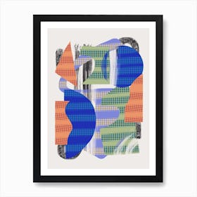 Abstract Stripe Minimal Collage 25 Art Print