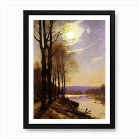 Moonlight Over The River Art Print