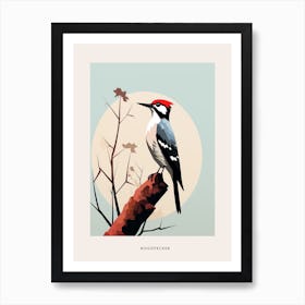 Minimalist Woodpecker 1 Bird Poster Art Print