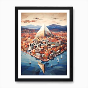 Oslo, Norway, Geometric Illustration 3 Art Print