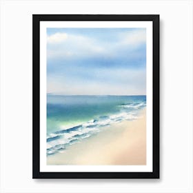 Croyde Bay Beach, Devon Watercolour Art Print