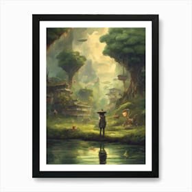 Asian Landscape Painting Art Print