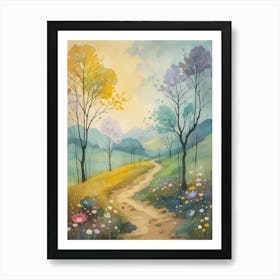 Watercolor Of A Path Póster