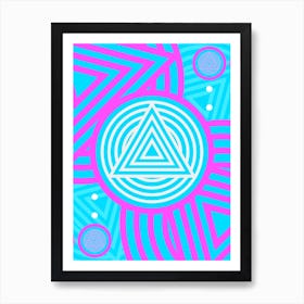 Geometric Glyph in White and Bubblegum Pink and Candy Blue n.0065 Art Print