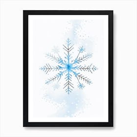 Winter Snowflake Pattern, Snowflakes, Minimalist Watercolour 1 Art Print